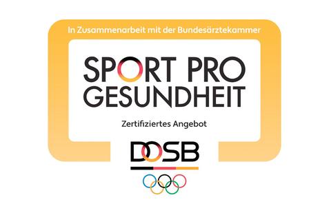 DOSB Sport Pro Gesundheit Logo auf weißem Hintergrund